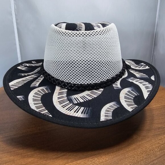 Cabana Breathable Wide Brim Sun Hat | American Hat Makers | B&W NWT | ML - L main image 6